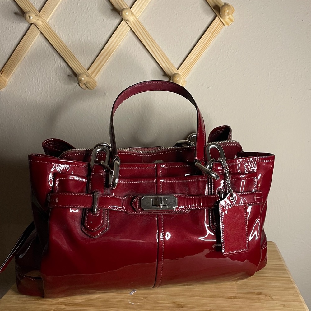 Ruby Red Leather Coach handbag